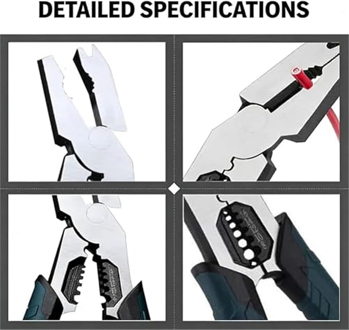 Industrial-Grade Multi-function Cutting Pliers, 7-in-1 Multi-Functional Pliers Nail Puller/Wire Cutter/Stripper/Crimper?봀ompound Action Leverage Design,Professional Cutting Tool for Home Repair (2)