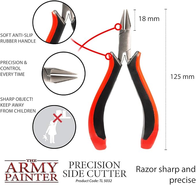 The Army Painter | Precision Side Cutters | Cutters for Plastic, Resin and Metal Figurines - Stainless Steel Precision Tool for Assembling Wargames Table Figures