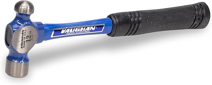 VAUGHAN Ball Pein Hammer, 12 oz, Fiberglass handle, American high carbon steel, FS2012, VN16210