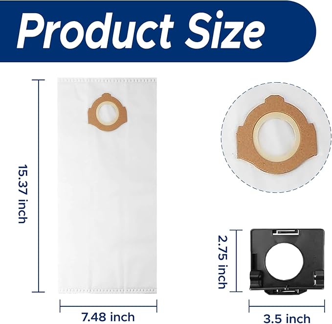 49-90-2016 Fleece Dust Bags for Milwaukee 0960-20, 0960-21 M12 FUEL 1.6 Gallon Wet/Dry Vacuum & 0970-20 M18 FUEL 2.5 Gallon Wet/Dry Vacuum, Fleece Dust Bags for M12 Fuel and M18 Fuel Vacuum