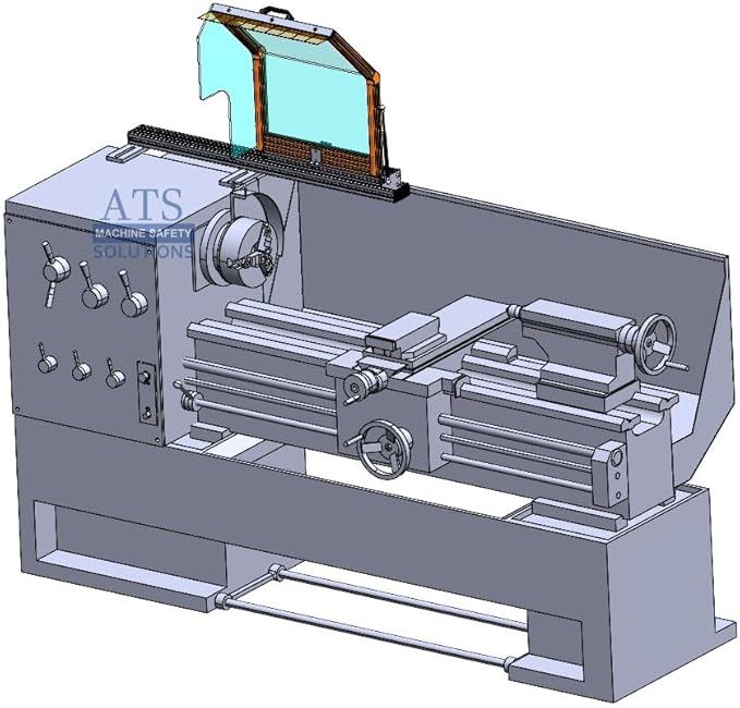 Lathe Guard. 18" Wide, Hinged. Fits machines with up to 12" Chuck Diameters. Standard Model, Part # LG-TR3-18 by ATS Machine Safety Solutions