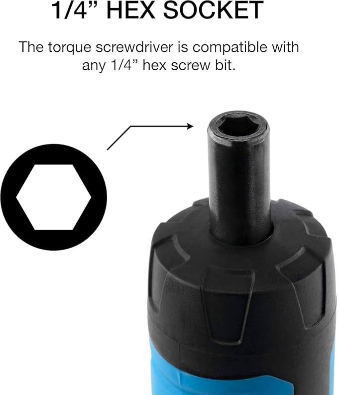 Neiko 10574A 1/4??Drive Torque Wrench Screwdriver Set | 30 Pieces of S2 Steel Philips, Hex, Slotted, and Torx Bits | 10 to 60 Inch-Pounds Torque Adjustment Range | Firearms Accurizing and Gunsmithing