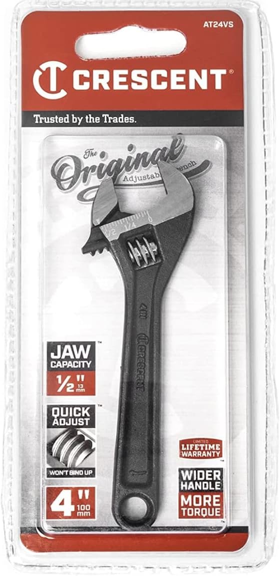Crescent 4" Adjustable Black Oxide Wrench - Carded - AT24VS