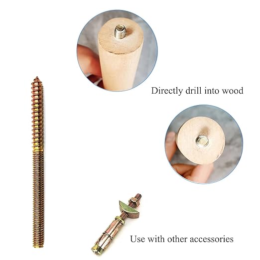 8 Pack 5/16-18x 4-1/2 Inch Hanger Bolts 5/16-18" Double Headed Bolts 5/16 Wood Dowel Screw Self-Tapping Screw Hanger Bolts for Furniture Screws Double Screw Threaded Rods Bolt 114.3mm Length