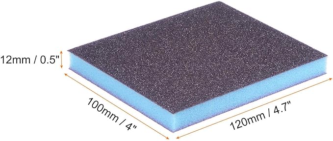 HARFINGTON 16pcs Medium Grit Sanding Sponge Blocks 180-240 Grit Foam Sanding Block Pad for Polishing Kitchen Metal Wood Drywall, 120x100x12mm, Purple