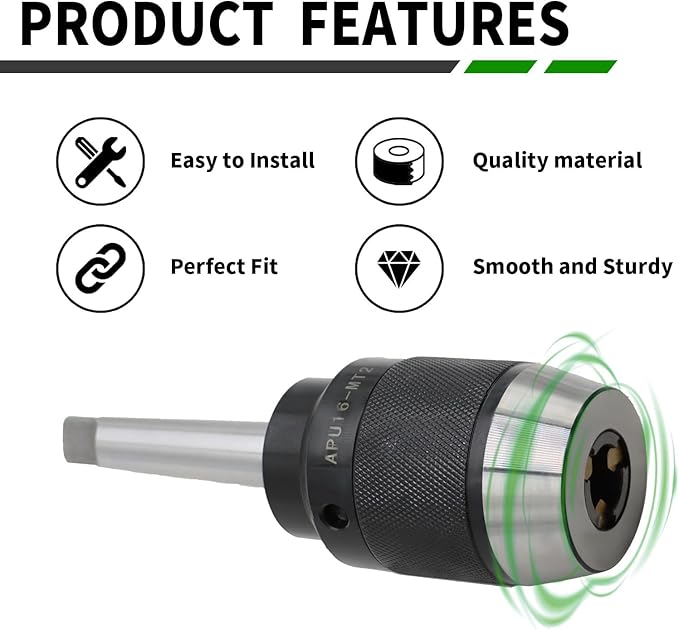 1/8"-5/8" Heavy Duty MT2 Shank Lathe Keyless Drill Chuck Special Titanium Jaws