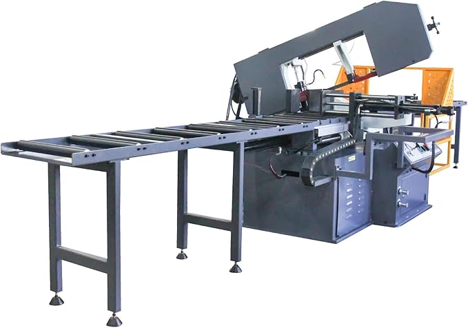 KAKA INDUSTRIAL Horizontal Metal Cutting Bandsaw,PLC Controlled Automatic Feeding18x9.8 Inch Rectangular,13Inch Round Capacity 220V 60Hz Industrial Saw for Steel Beams and Pipes BS-1810G