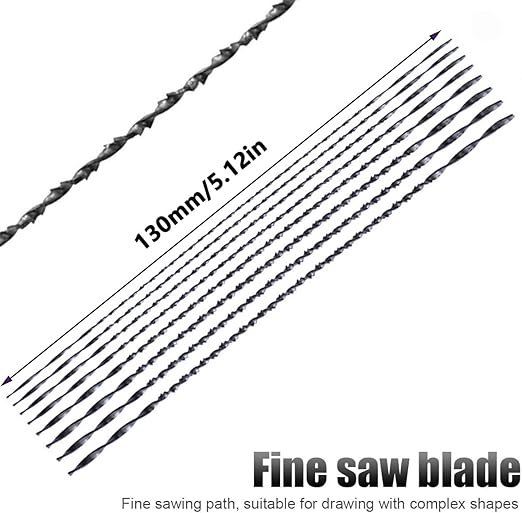 24 Piece Precision Jewelry Saw Blades Kit,Spiral Coping Saw Blades with #1 - #8(3 Blades Each),5" Spiral Scroll Saw Blades Plain End,for Woodworking,Wax Carving,Metal Crafts,DIY Projects