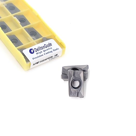 10pcs APMT1604PEER CNC Lathe Indexable Solid Carbide Milling Turning Insert for The Finishing of Steel and Other Metal (APMT1604PEER-XM LF6018)