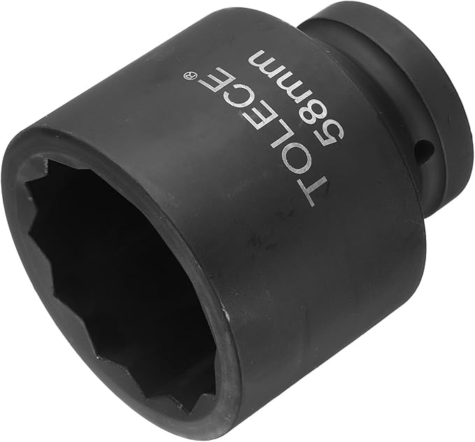 uxcell 1" Drive 58mm 12-Point Impact Socket, CR-MO Steel 80mm Length, Standard Metric Sizes