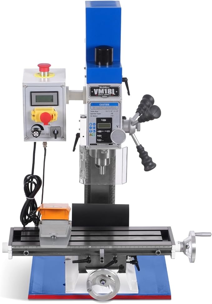 6"x20'' Benchtop Mill Drill Machine, Variable Speed, R8 Spindle, 1 HP 110V, Compact Milling Drilling Tool for Garage Shop, DIY Metalworking without Stand,Model VM18L