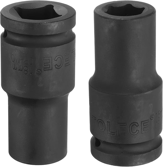 uxcell 3/4-Inch Drive 18mm 6-Point Deep Impact Socket, CR-MO Steel 78mm Length, Metric Sizes