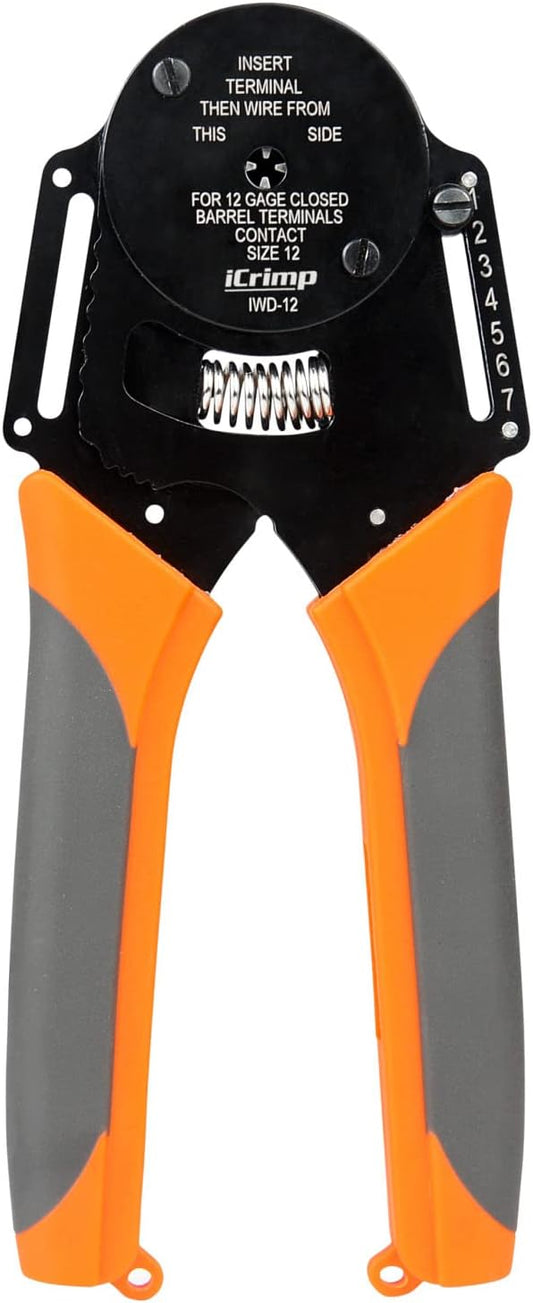 iCrimp Closed Barrel Crimper 4 Way Indent,8 Impression Type for Deutsch Solid Contacts gage 12 (IWD-12)