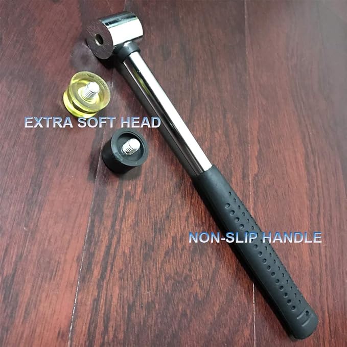 Small Soft Mallet with 2 Head Tip for Kid or women or Light Tapping Work Double-Faced Rubber Soft Head Hammer for Jewelry Leather Wood Usage Lightweight Non-Slip (2, Small)