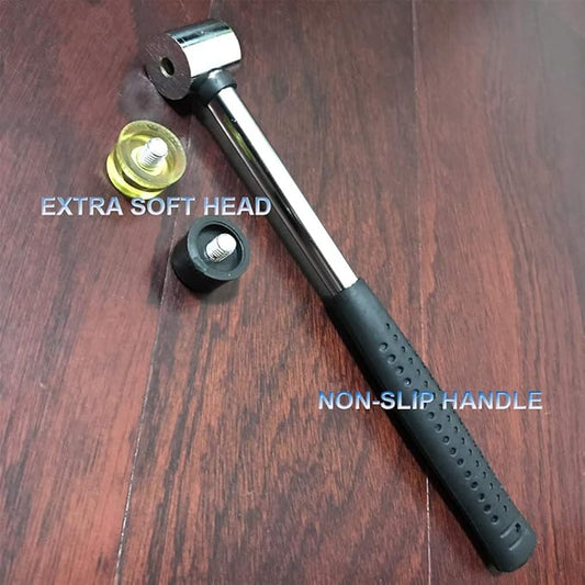 Small Soft Mallet with 2 Head Tip for Kid or women or Light Tapping Work Double-Faced Rubber Soft Head Hammer for Jewelry Leather Wood Usage Lightweight Non-Slip (2, Small)