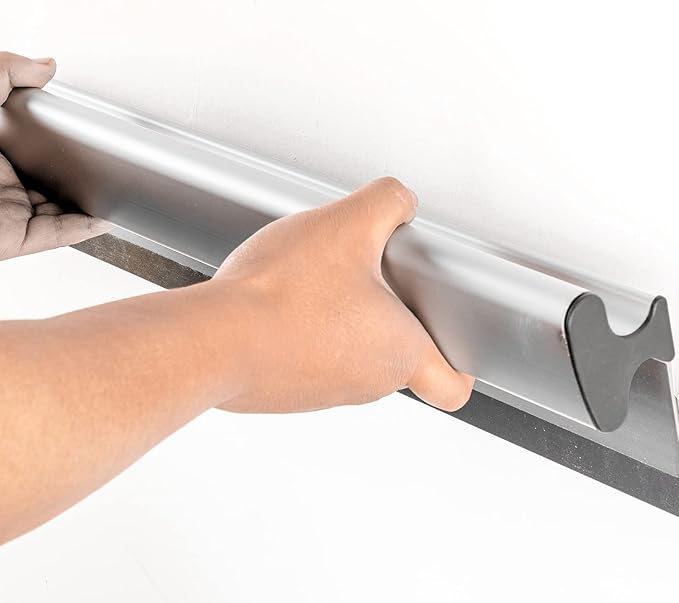 BHTOP Drywall Tools Skimming Blade with Extension Handle - 7", 10" 14??16??& 24" Blades Extruded Aluminum 301 Stainless Steel Construction Tools End Caps, Wall-Board with 0.5mm&0.35mm Thickness