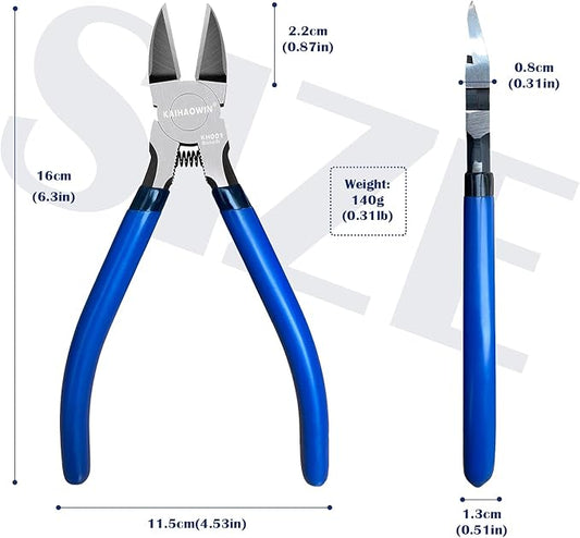 Wire Cutters 6 Pack, KAIHAOWIN 6 inch Dikes Small Wire Cutters Flush Cutters Wire Snips Clippers Diagonal Cutters Side Cutters Cutting Pliers for Crafting