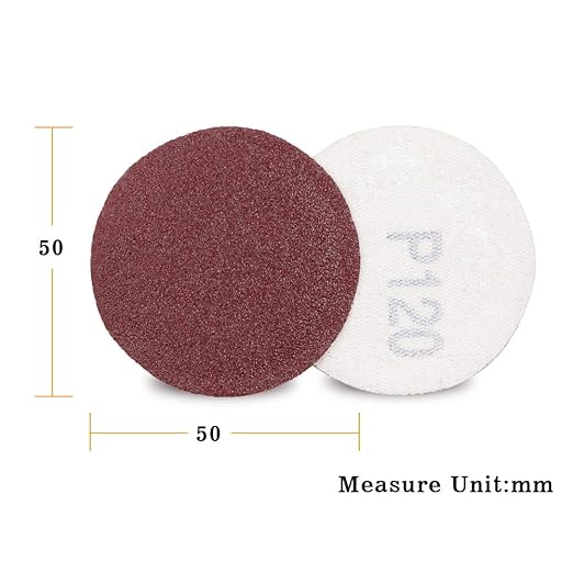 SPEEDWOX 100pc 2 inch Sanding Discs Hook and Loop Sandpaper 120 Grit Sander Disc Sanding for Sanders Drill Grinder Rotary Tools Attachment Woodworking Wood Auto, No Hole