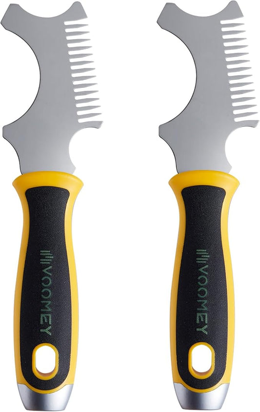 VOOMEY 5-in-1 Brush Roller Cleaner Tool (2-Pack),Heavy-Duty Metal Paint Brush Comb with Hammer Base for Painting Pros & DIYers