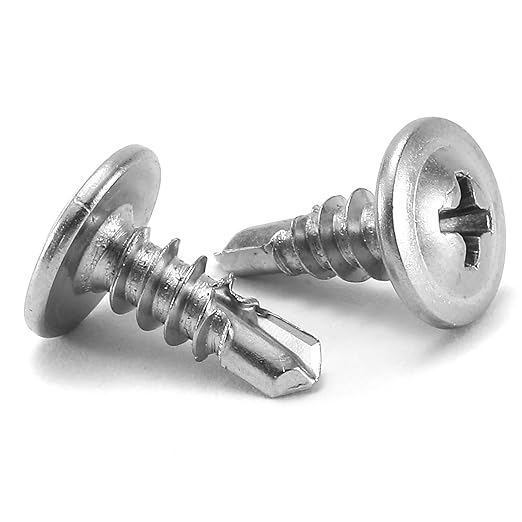 #10 x 1/2" Sheet Metal Screws 500PCS 410 Stainless Steel Truss Head Fast Self Tapping Screws by SG TZH