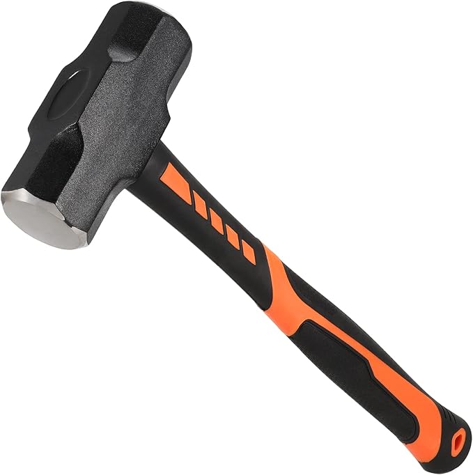 3 PCS 2lb 3lb 4lb Sledge Hammer, Heavy Duty Crack Hammer with Forged Steel Head and Shock Reduction Fiberglass Handle, Club Hammer for Demolition Work