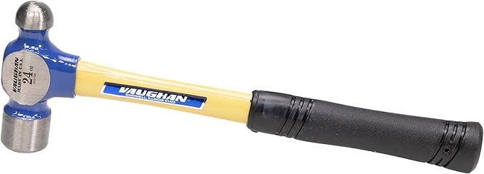 VAUGHAN Ball Pein Hammer, 24 oz, Fiberglass handle, American high carbon steel, FS224, VN16410