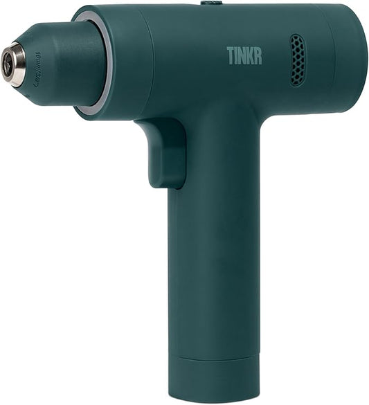 TINKR Cordless Brushless Drill 12V ??Dual Speed 30 Torque Settings, LED Display & Type-C Charging, 2000mAh Li-Ion Battery, Compact Power Drill with Soft Grip & Carry Bag (Green)