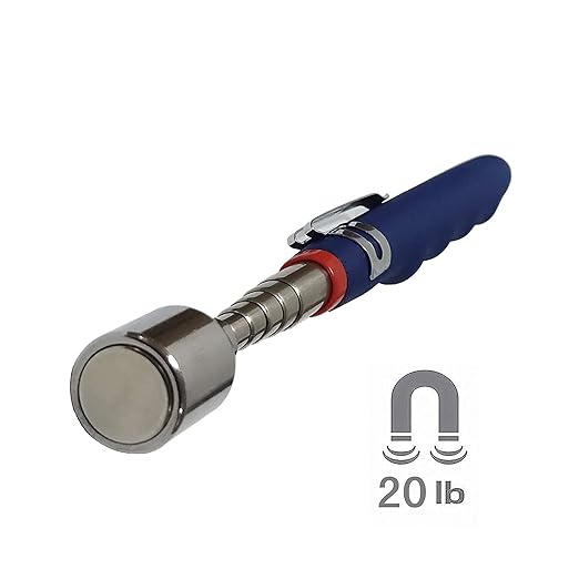 20 lb Telescoping Magnetic Pickup，Claw Magnetic Pick-up Tool 4 Claws with Bright LED Light Flexible Spring Magnet Grab Grabber Fingers Prongs for Garbage Pick up arm Extension