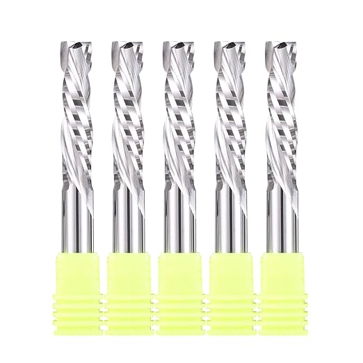 Carbide Compression Router Bit Up&Down 2 Flutes End Mills 5/16" Shank with 5/16" Cuting Diameter,1-3/8" Cutting Length for CNC Mill Machine Woodworking 5 Pack