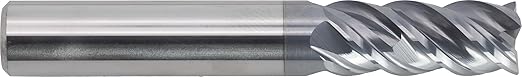 CME 3 pcs High-Efficiency Micrograin Carbide End Mills with Double Groove, Square Nose, TiAlN Coated, 3/8" Mill Diameter, 7/8" Length of Cut, 2 1/2" Overall Length, 4 Flute, Center Cutting