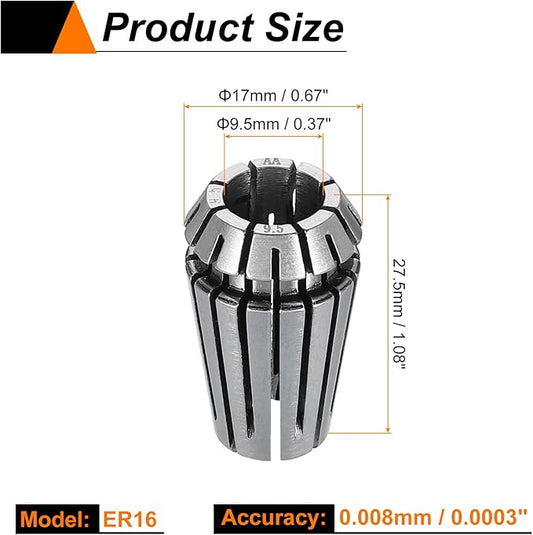HARFINGTON Spring Collet Chuck ER16 9.5mm 65Mn Spring Steel Precision Router Collets for CNC Engraving Milling Lathe Tool