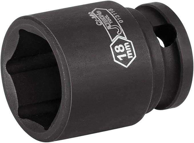Jetech 3/8 Inch Drive 18mm Standard Impact Socket, Made with Chrome Molybdenum Alloy Steel, Heat Treated, 6-Point Design, Metric