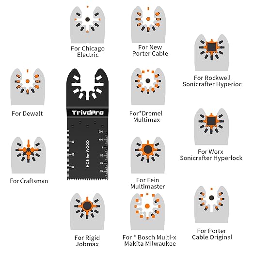 200Pcs Oscillating Tool Blades Professional Universal Oscillating Saw Blades Wood Multitool Blades Compatible with Dewalt, Milwaukee, Ryobi, Rockwell, Bosch