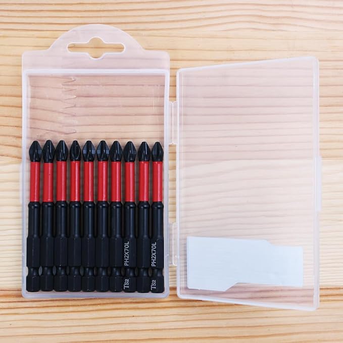 AUTOTOOLHOME 10 Pack Phillips PH2 Magnetic Anti Slip Screwdriver Bit Set 2-3/4" L TS2 Anti-Slip Long Drill Bits Impact Driver Bits