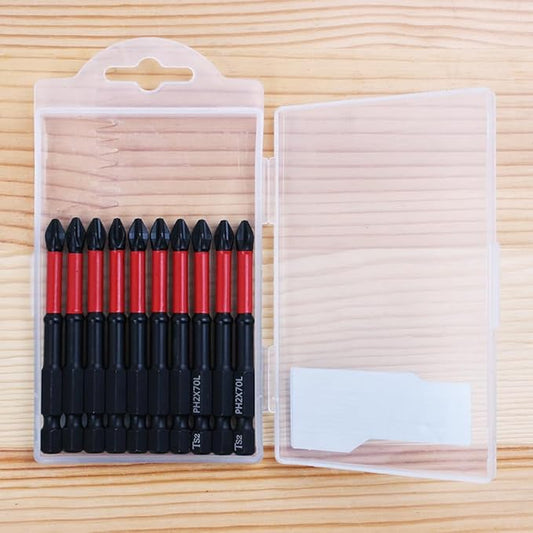 AUTOTOOLHOME 10 Pack Phillips PH2 Magnetic Anti Slip Screwdriver Bit Set 2-3/4" L TS2 Anti-Slip Long Drill Bits Impact Driver Bits