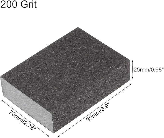 uxcell Sanding Sponge Block, 200 Grit, 99mm x 70mm x 25mm