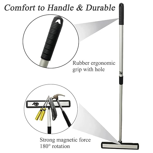Magnet Sweeper Heavy Duty Telescoping Magnet Pickup Tool,16LB Pull Strong Magnetic Nail Sweeper with 28" to 45" Retractable Bar,Pickup Nails,Screws,Yard Magnets,Metal Parts