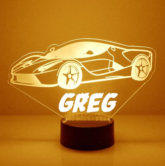 Transportation Custom LED Sign Night Light Lamp with Remote, Light Up Display with Personalized Name or Image, Customized and Made in The USA, Clear Acrylic Design Home Decor with 16 Colors, 4 Modes
