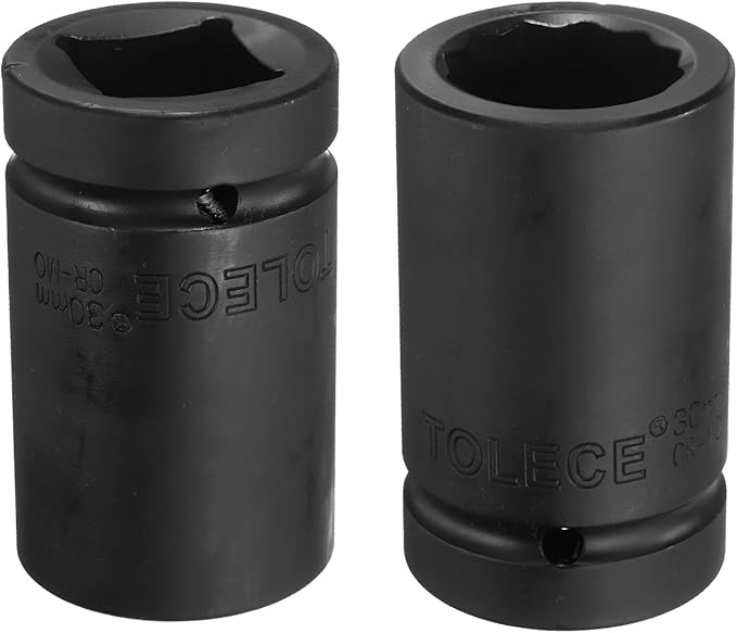 uxcell 1" Drive 30mm 12-Point Impact Socket, CR-MO Steel 80mm Length, Standard Metric Sizes