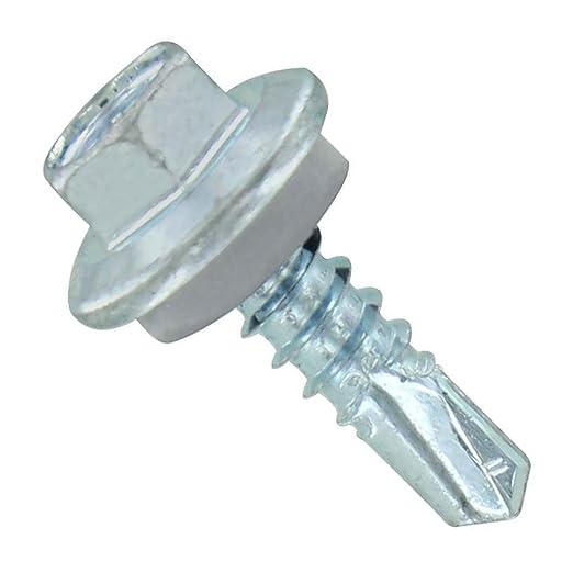 Fasteners Plus ST Fastening Maxx SteelBinder Metal to Metal #12 X 3/4" Light Gray Screws with EPDM Rubber Washer, 250-Count - Designed for Roofing and Siding Panels