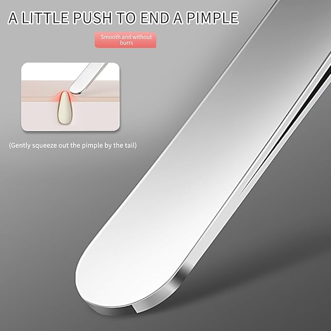 WSYUB Blackhead Tweezers, Blackhead Extractor, Pimple Popper Tool Kit, 3 in 1 Professional Stainless Skin Zit Acne Blemish Whitehead Popping Removing Surgical Tools Set, Silver