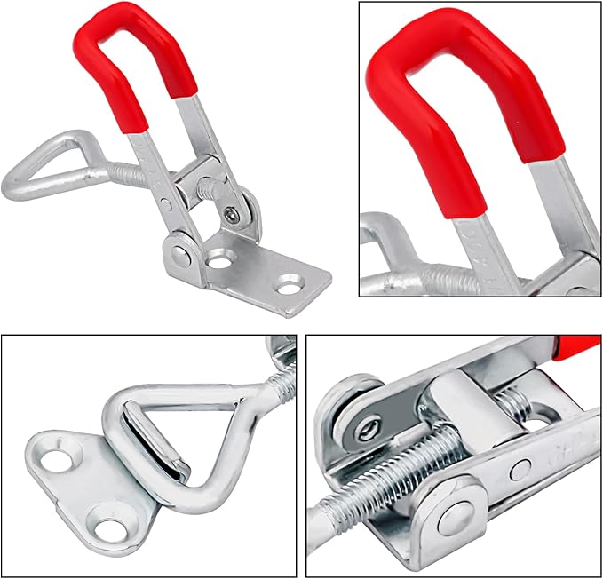 GENHAKON 25 Pack Toggle Latch Clamp, 4001 Duty U-hook Latches Clamp for Wood Boxes and Woodworking Craft, Draw Latch, Toggle Clamps, Adjustable Clamp with 330lbs Holding Capacity