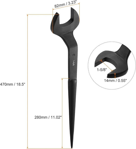 HARFINGTON Single Open End Spanner Wrench 1-5/8-inch 15 Degree Angle Single Open End SAE Construction Spanner Wrenches with 60째Offset Handle for Automotive Mechanical Maintenance