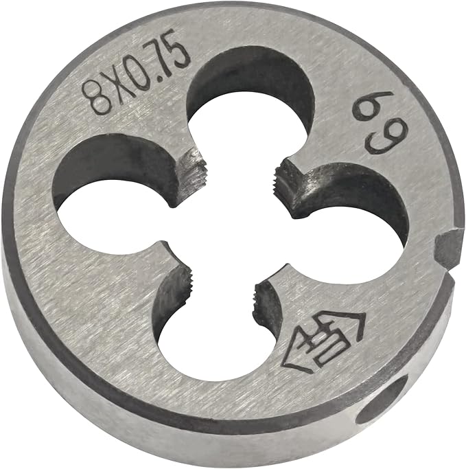 Aceteel M8 x 0.75 Metric Round Die, Machine Thread Die M8 X 0.75mm Right Hand