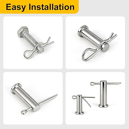 Cotter Pin Assortment Kit 283 Pcs, 304 Stainless Steel 16 Sizes Cotter Pins Hairpin R Clips for Hitch Pin, Hardware Pins for Automotive Trailer Lawnmower Repairs