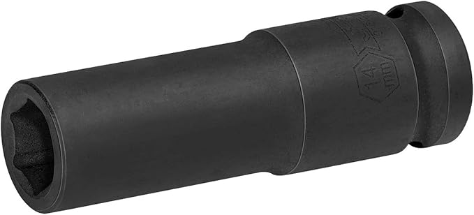 Jetech 1/2-Inch Drive 14mm Deep Impact Socket with 6-Point Design, Heat-Treated Chrome Molybdenum Alloy Steel, Metric