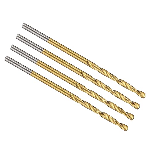 PATIKIL 1.5mm Drill Bit, M42 8% Cobalt High-Speed Steel Jobber Straight Shank 135° Titanium Nitride (TiN) Coated for Hard Metal Stainless Steel - 4 Pack