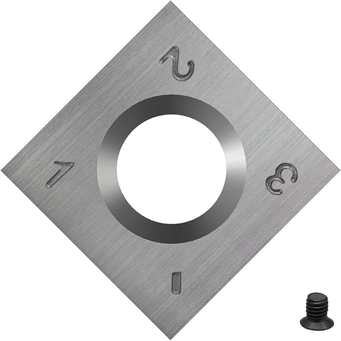 14mm Standard Square Straight Tungsten Carbide Replacement Cutter Inserts Knives 14mm x 14 x 2mm for Grizzly T21348 and Woodworking Spiral Helical Planer Head and DIY Wood Lathe Turning Tools 1pcs