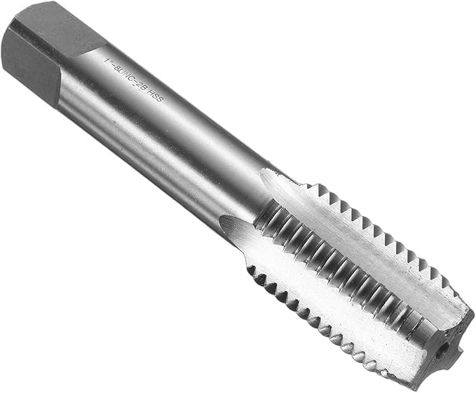 uxcell Hand Bottom Tap 1-8 UNC 2B Thread Bottoming Style Threading Taps High Speed Steel HSS6542 Straight Flutes Screw Tapping Tool