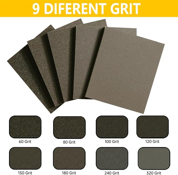 16PCS 60 Grits Sanding Sponge Coarse Sanding Block, Washable and Reusable Wet Dry Sandpaper Sponge竊?Sander Sponges for Wood Drywall Metal Wood